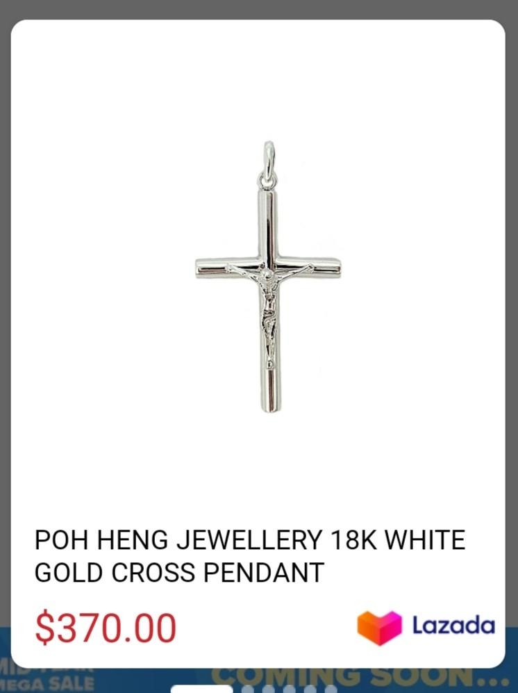 White gold cheap cross pendant