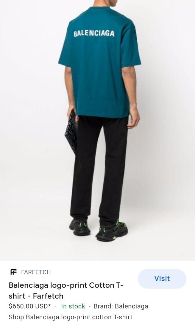 Balenciaga back script logo green shirt 