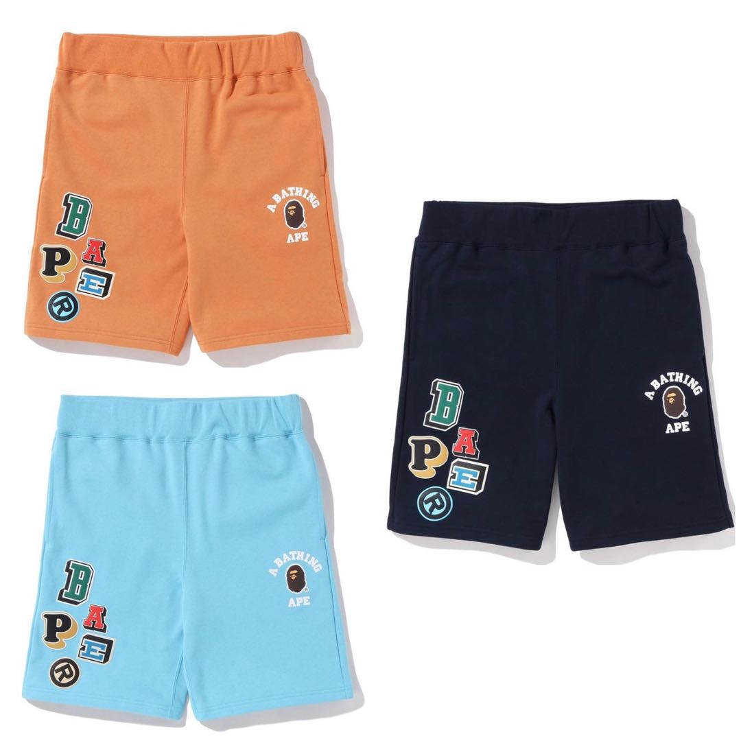 Bape multi fonts sweat shorts, Men's Fashion, Bottoms, Shorts on