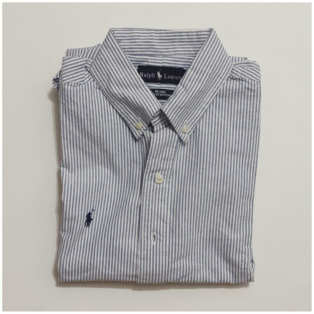 Beams x Ralph Lauren Short Sleeve Oxford Shirt, Men's Fashion, Tops & Sets,  Formal Shirts on Carousell