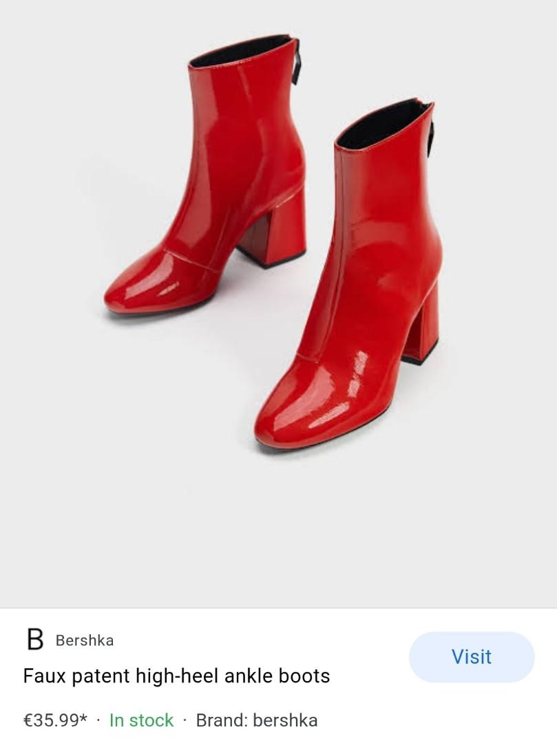 Bershka red 2024 boots