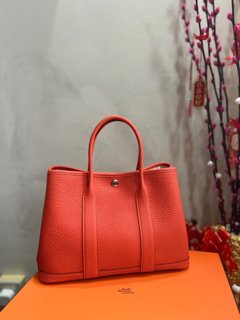 Hermes Garden Party 30 in rare Etoupe Negoda leather, Luxury, Bags &  Wallets on Carousell