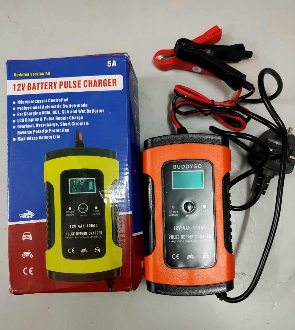 BUDDYGO 12V 5A Fast Car Battery Charger, Smart Fully Automatic Battery