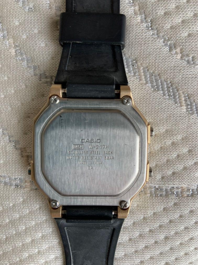 Casio black gold watch outlet