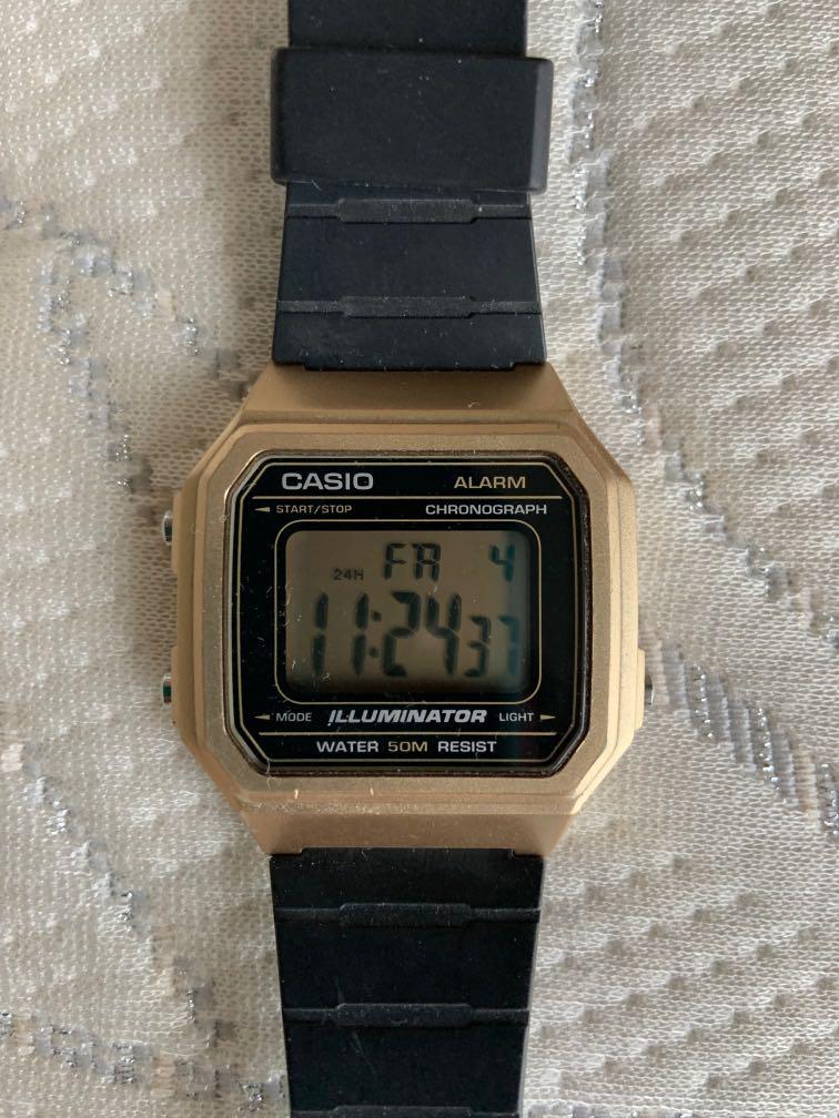 Casio black and gold watch clearance