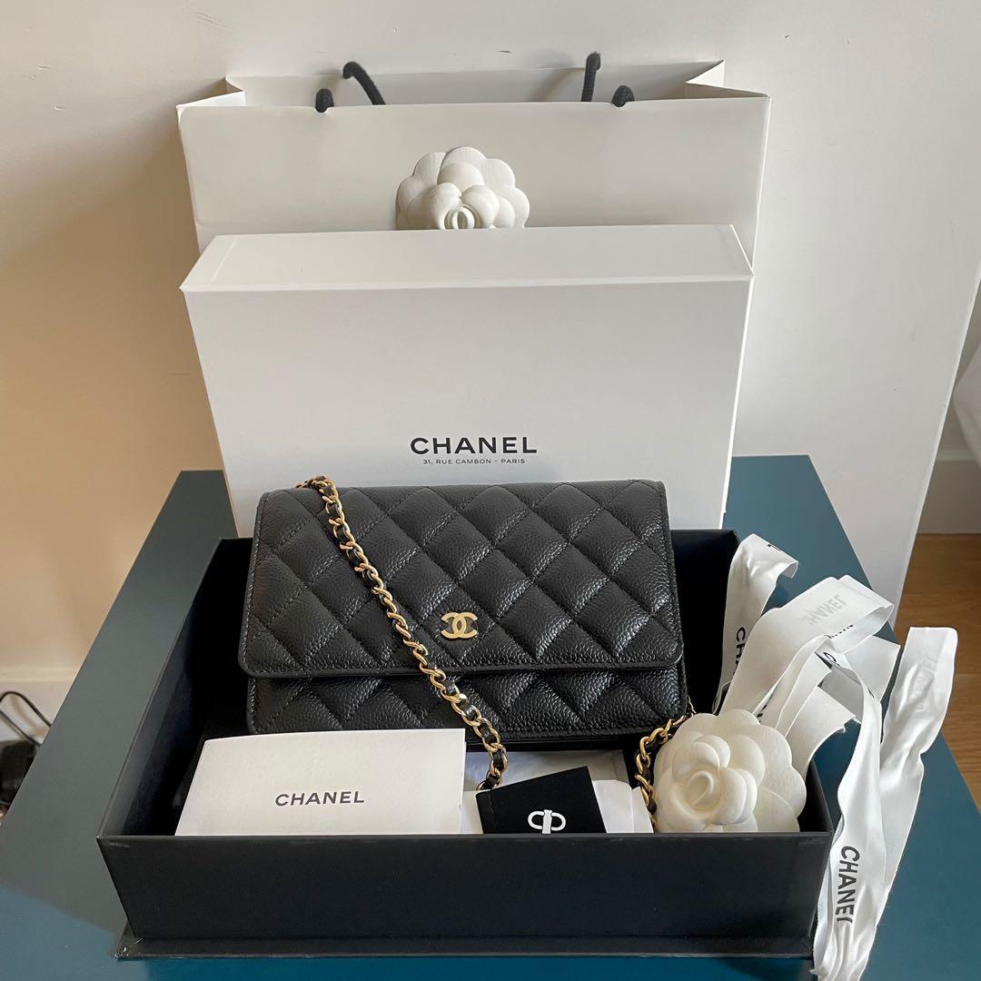 Chanel WOC Wallet on Chain Black Caviar with Chain Shortener