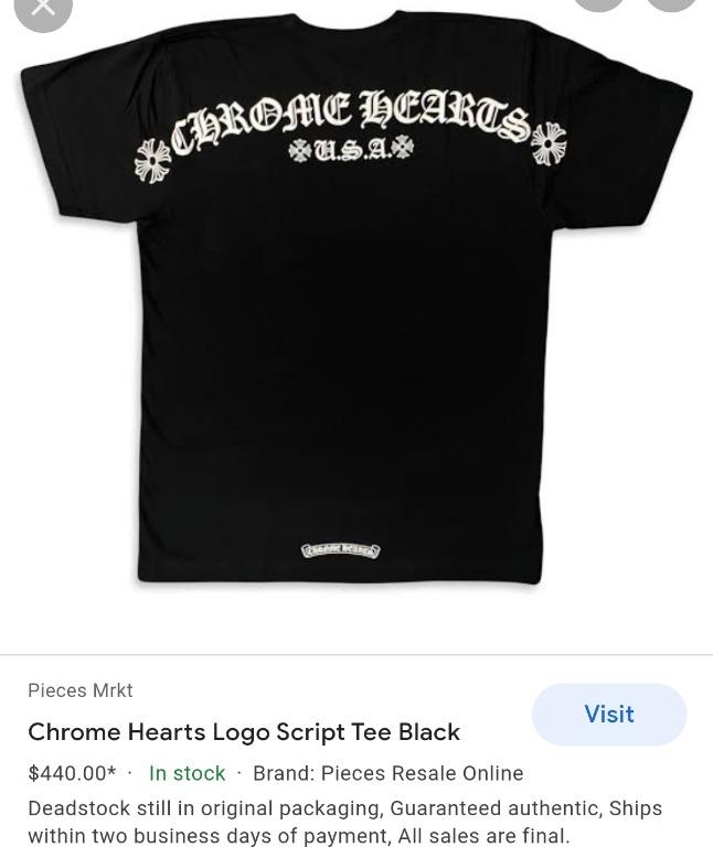 Chrome Hearts Back USA Script Dagger Logo Short Sleeve T-shirt