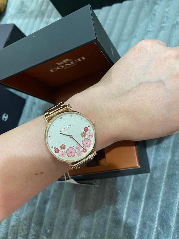 Coach watch with flowers new arrivals