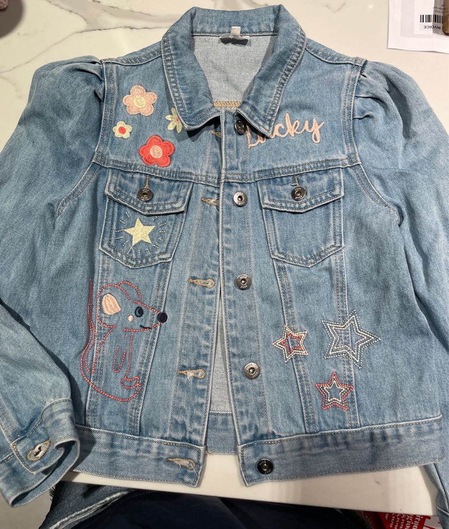 Girls denim jacket age 8 hot sale