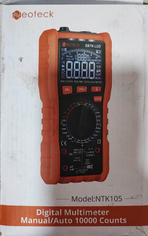DIGITAL MULTIMETER MANUAL/AUTO 10000 COUNTS NEOTECK MODEL: NTK105, TV ...