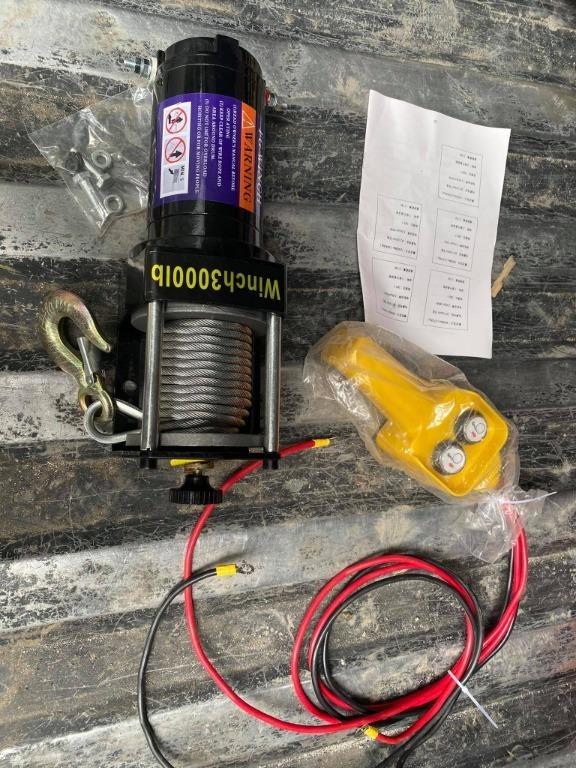 Electric Winch (Category: Construction Tools & Equipment) located in Manila. Submitted by 09150361920ronvillaflor (Listing ID 1164276037, Image 1). Description: Electric Winch (for cars, small vehicles) 12v & 24v C-6-001 Capacity / Specs: 3000 Lbs / 6 Meters Rope ₱ 6,600 C-6-002 Capacity / Specs: 4500 Lbs / W/ Wire Guide 10 Meters Rope ₱ 10,450 C-6-003 Capacity / Specs: 6000 Lbs / 14 Meters Rope ₱ 22,000 C-6-004 Capacity / Specs: 12000 Lbs / W/ W