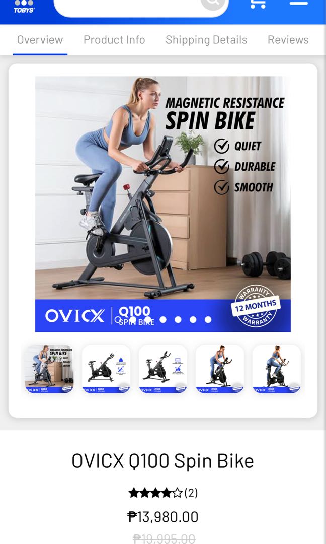 FOR SALE OVICX Q100 SPINNING BIKE 