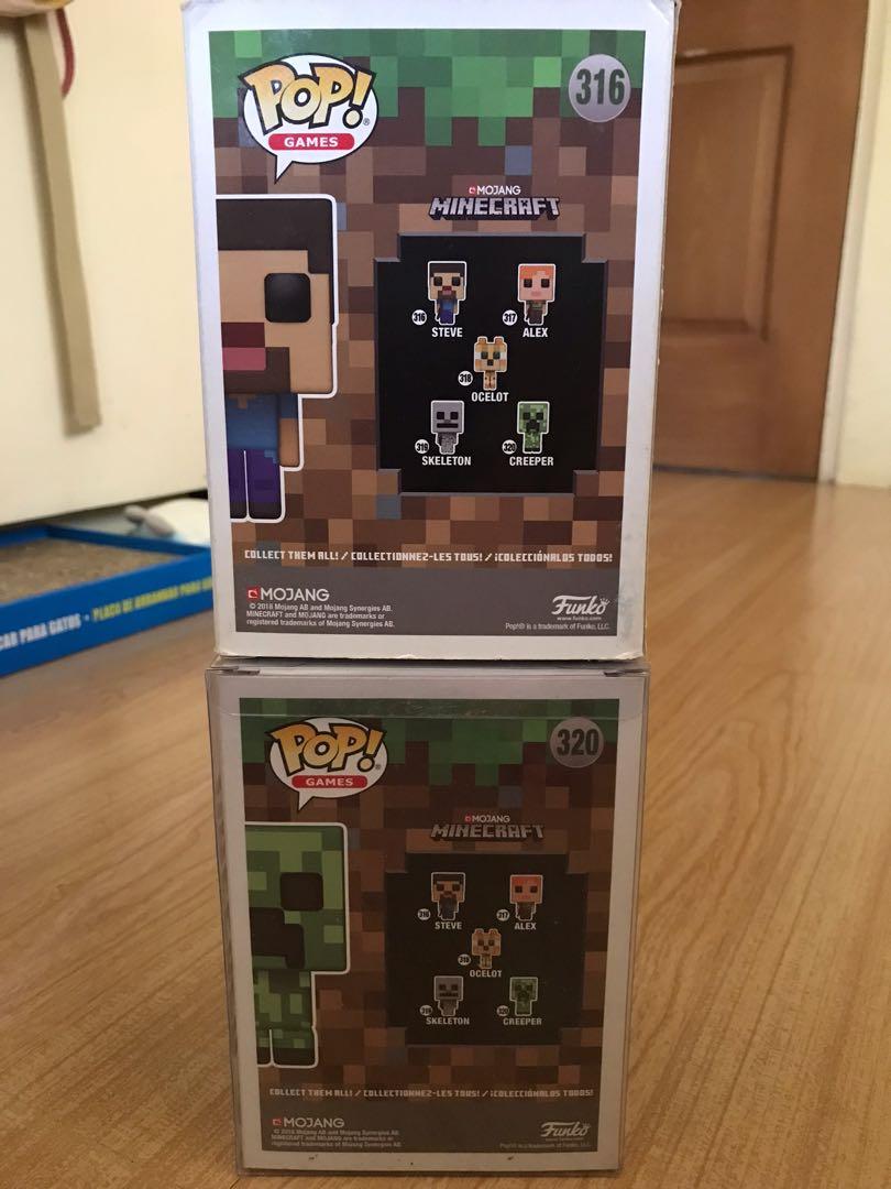 Funko Pop Minecraft Bundle: Steve and Creeper Exclusive Glow in the ...