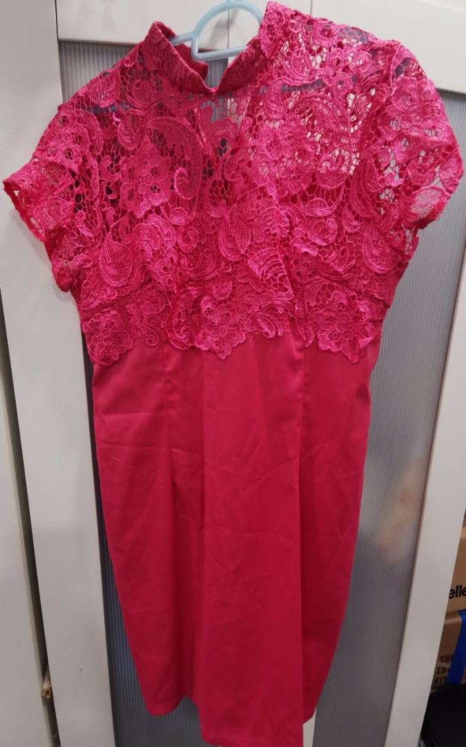 1310050 Fuschia Open Back Dress