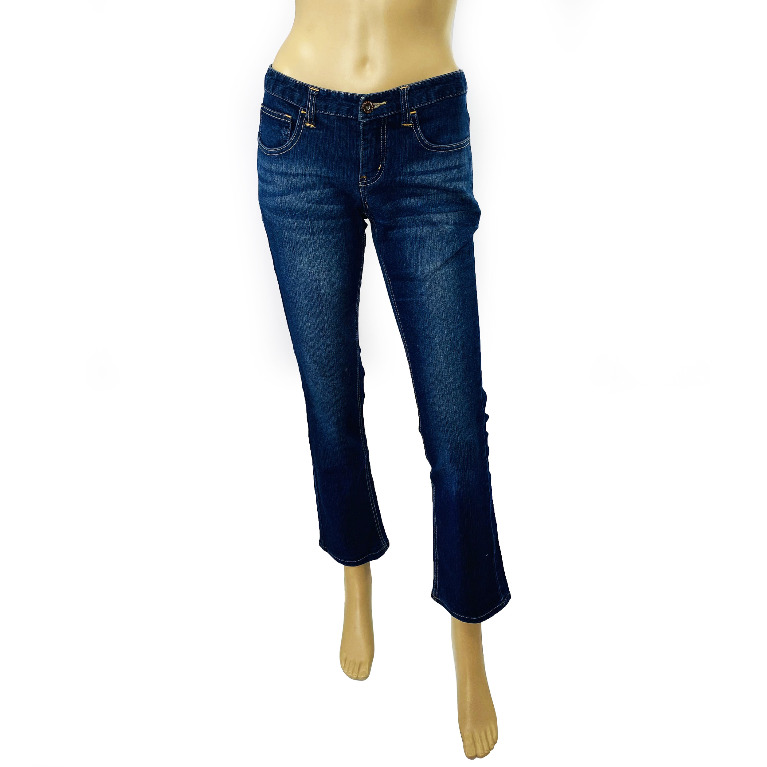 Giordano Essentials Blue Low Rise Slim Straight Jeans, Women's Fashion ...
