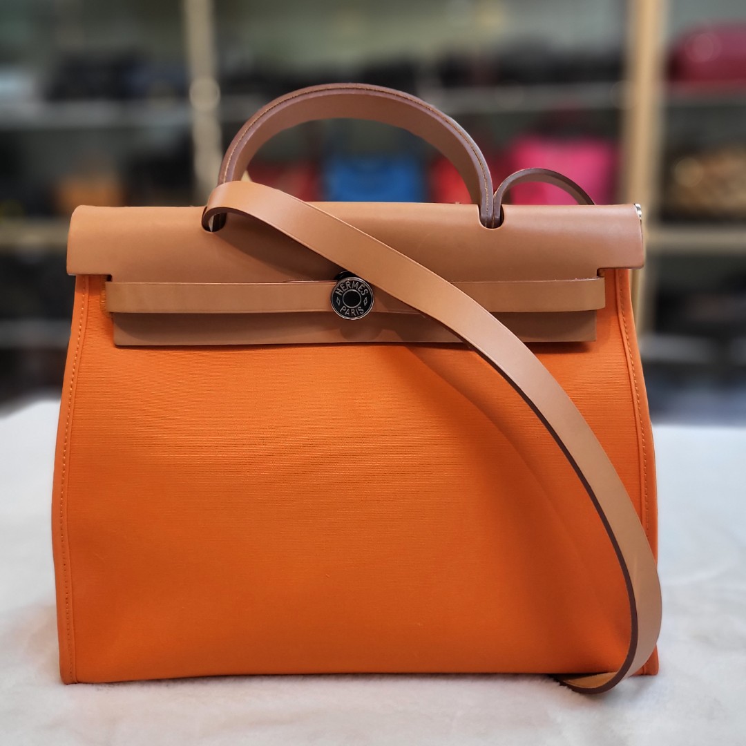 HERMES Herbag 31 Orange, Women's Fashion, Bags & Wallets, Purses & Pouches  on Carousell