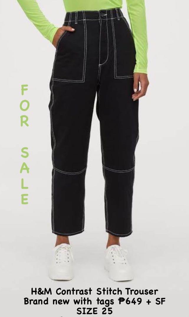 H and 2025 m black pants