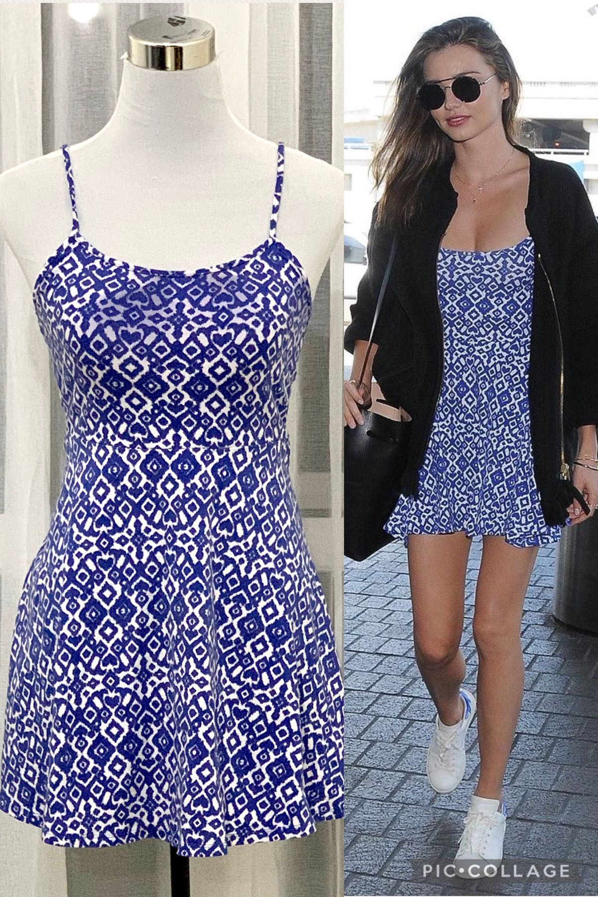 H&M Blue and White Mini Dress, Women's Fashion, Dresses & Sets, Dresses ...