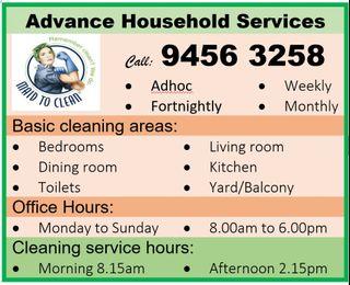 Home Cleaning + Office Cleaning / Housekeeping  ^^^ Everyday ^^^, by << Trained Housekeepers >>>.  (for Part Time Maid / Hourly Maid / Part time Helper / House Cleaning service)