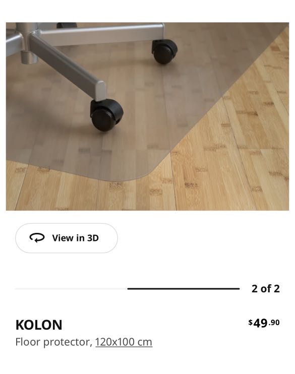 Ikea kolon floor protector on carpet clearance