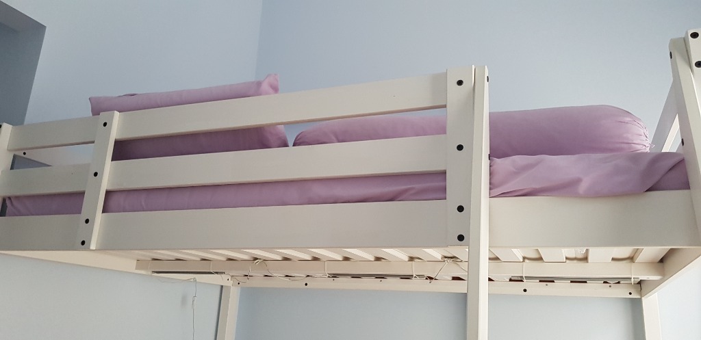 Ikea Loft Bed Frame White Furniture Home Living Furniture Bed Frames Mattresses On Carousell