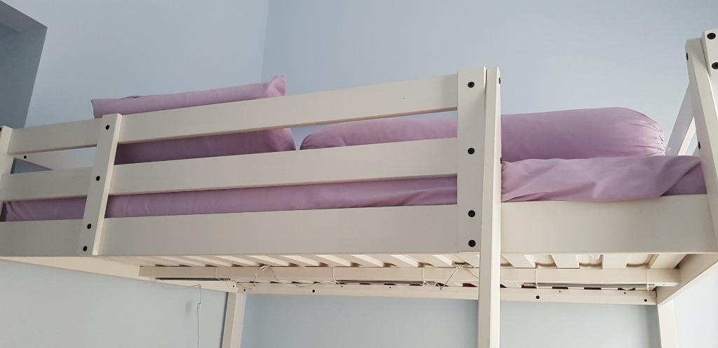 Ikea Loft Bed Frame White Furniture Home Living Furniture Bed Frames Mattresses On Carousell