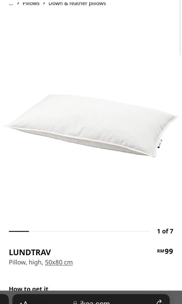 LUNDTRAV Pillow, high, Queen - IKEA