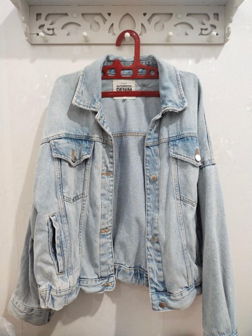 Jacket zara authentic denim by trf 