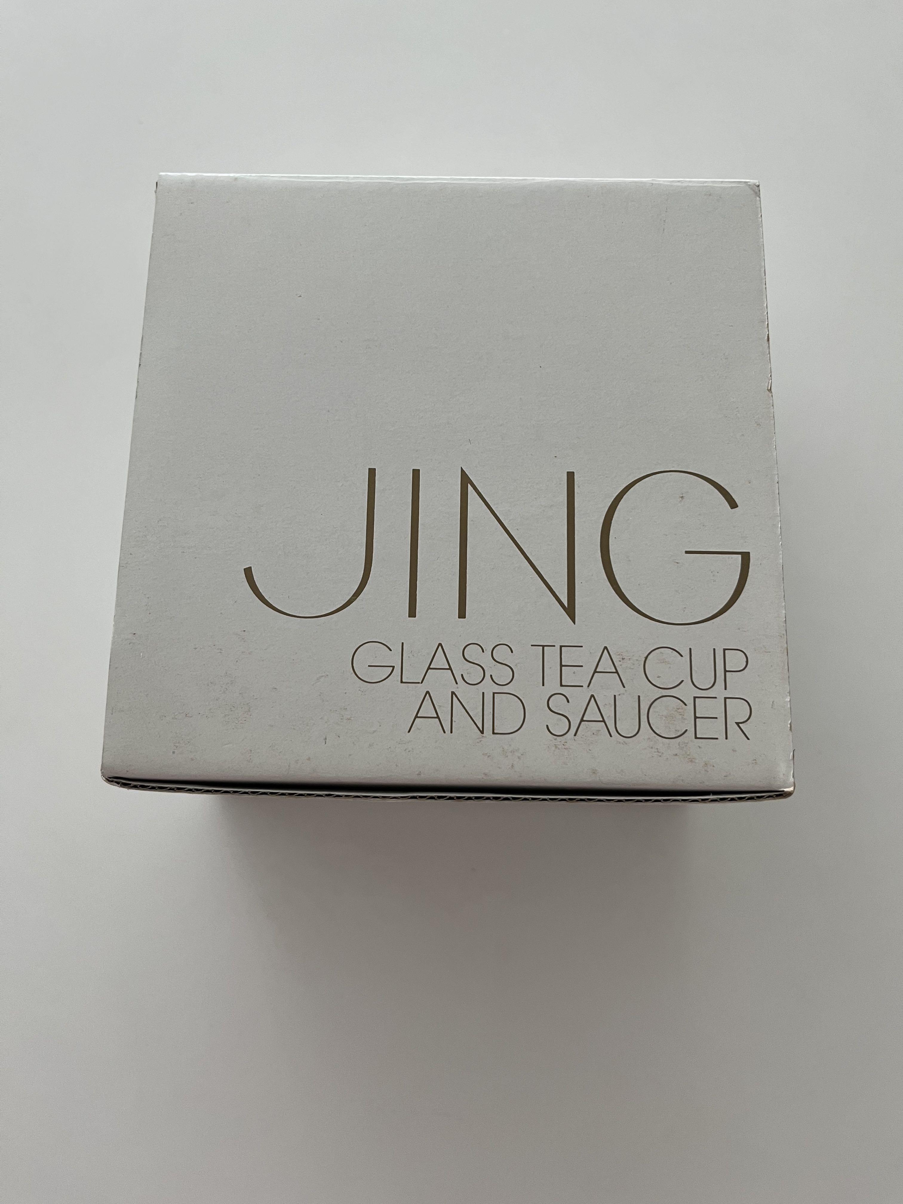 JING Glass Tea Cup and Saucer, Furniture & Home Living, Kitchenware