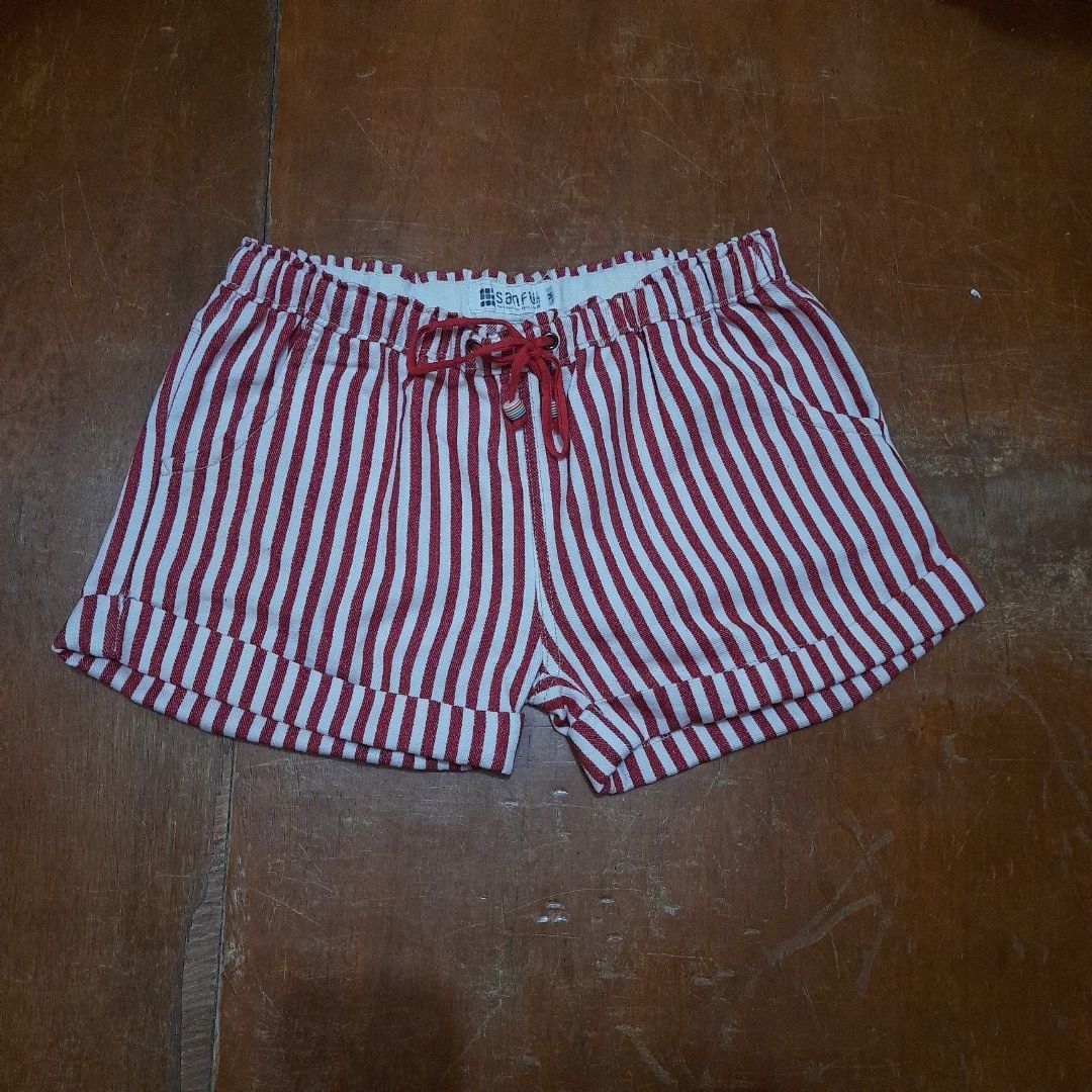 Red and white striped shorts womens online