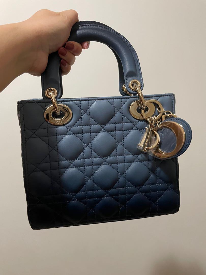 Medium Lady Dior Bag Indigo Blue Gradient Cannage Lambskin  DIOR