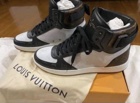 Sold at Auction: Louis Vuitton New Rivoli Strap Sneakers Monogram LV White  Grey Hightop Men's US 7