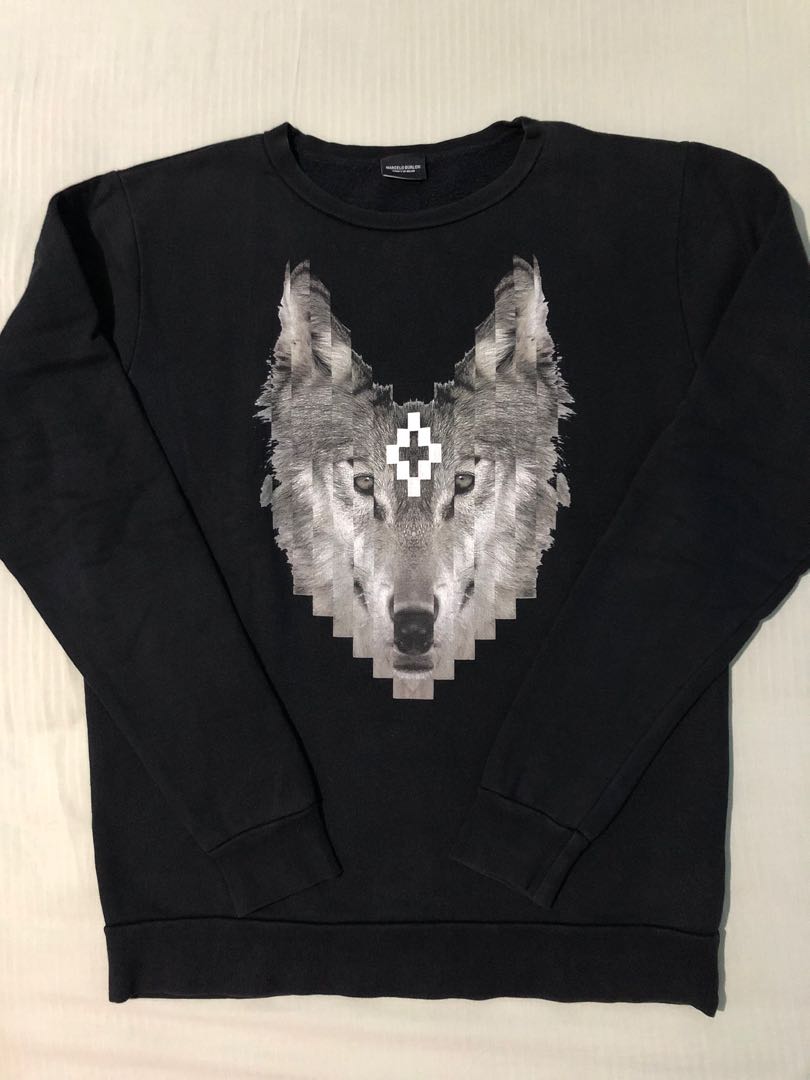 Marcelo Burlon Wolf Sweatshirt Fesyen Pakaian , Baju Luaran di Carousell