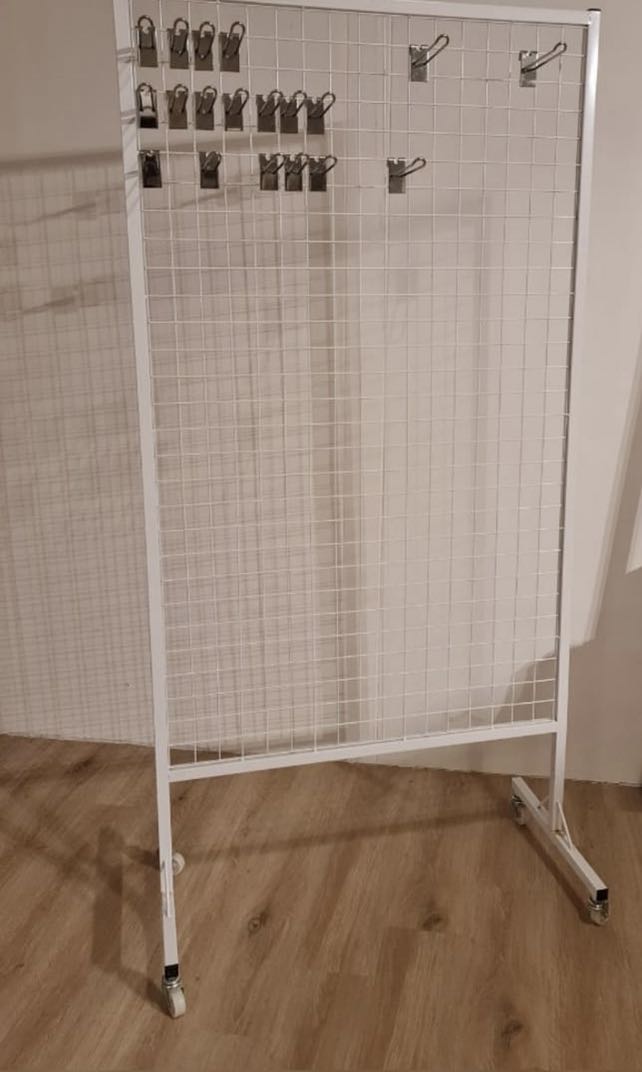 Metal grid wall with wheels, Furniture & Home Living, Home Decor, Other