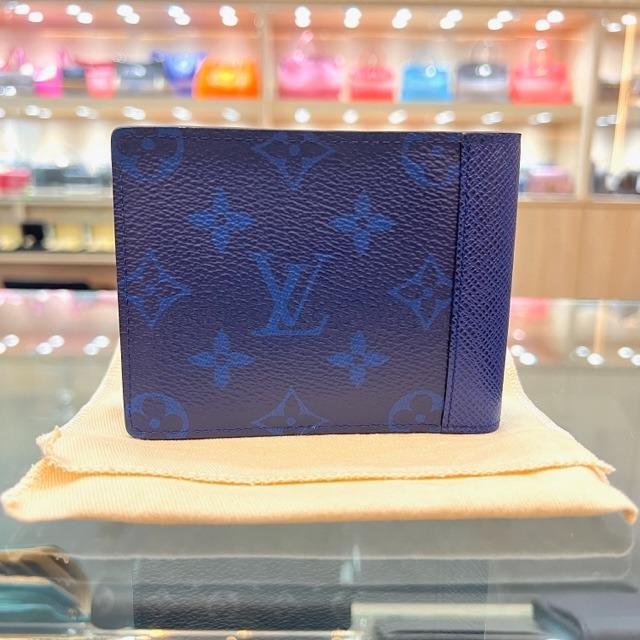 Louis Vuitton Coin Card Holder Monogram Pacific Taiga Blue in Taiga  Leather/Coated Canvas with Silver-tone - US