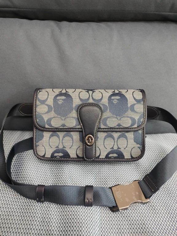 Coach x BAPE Turnlock Tab Belt Bag Navy in Canvas/Leather - US