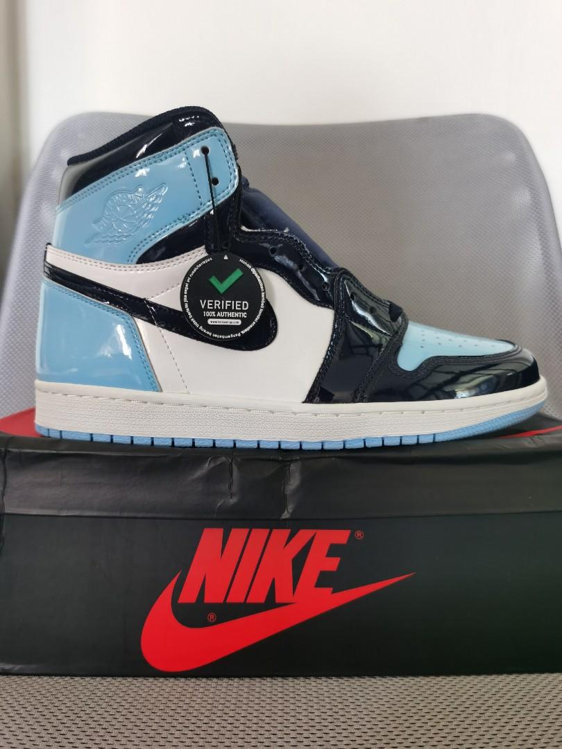 Jordan 1 Retro High Unc Patent W Nike air jordan 1 retro high unc patent w original size us 9.5w, Fesyen