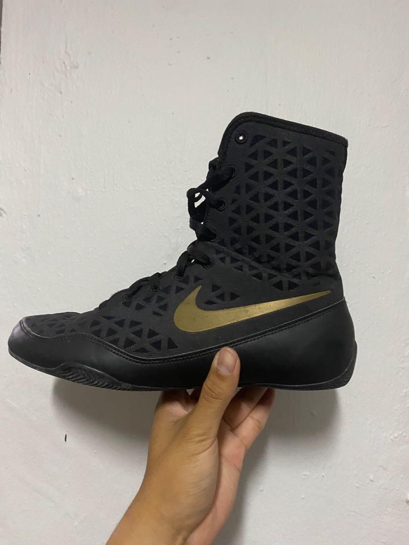 Black and gold nike boxing shoes outlet