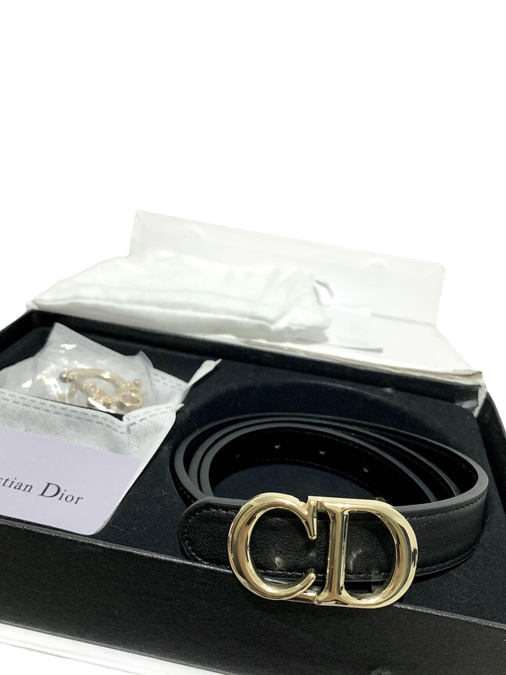 Christian Di0r belt black gold, Fesyen 