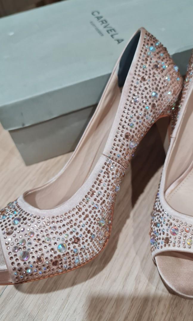 Pale Pink Carvela Crystal embellished Heels