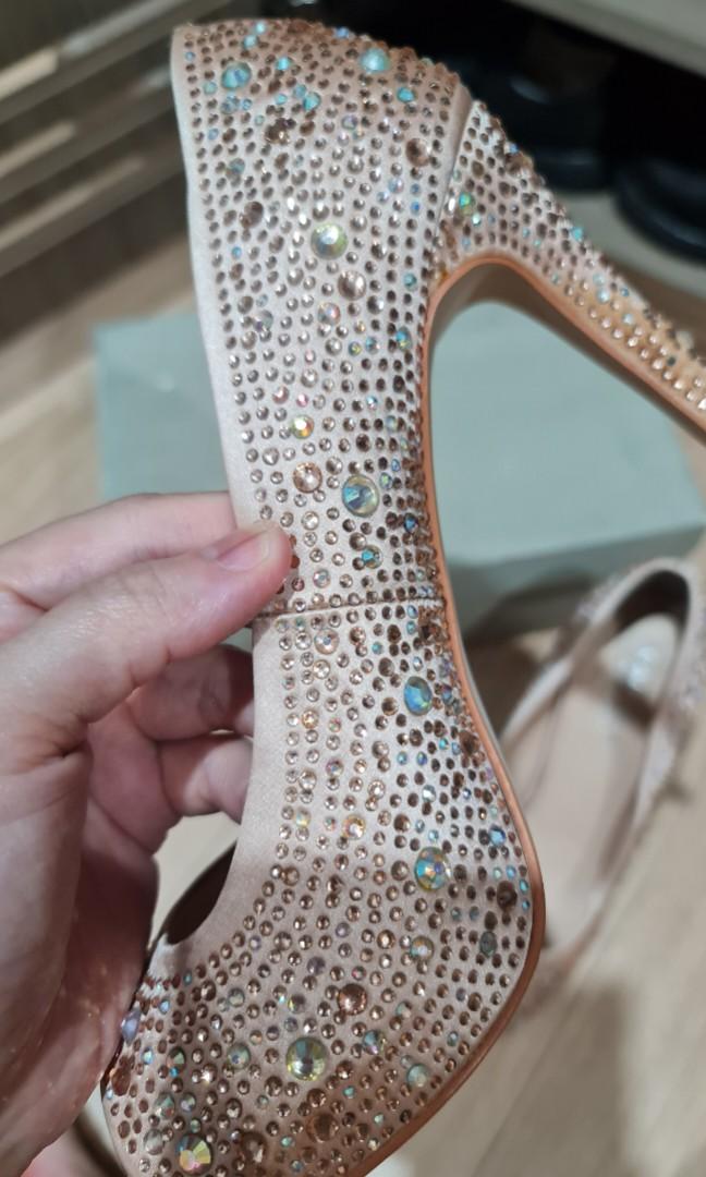 Pale Pink Carvela Crystal embellished Heels