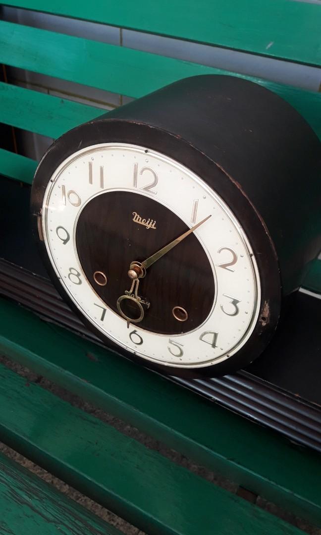 Pendulum clock meiji (Category: Clocks) located in Caloocan City. Submitted by great_2003 (Listing ID 1164337238, Image 3). Description: good running condition 2. holes issue: door & glass made un japan mechanical hand wind with key as is only wysiwyg note. maalikabok nasa bodega.