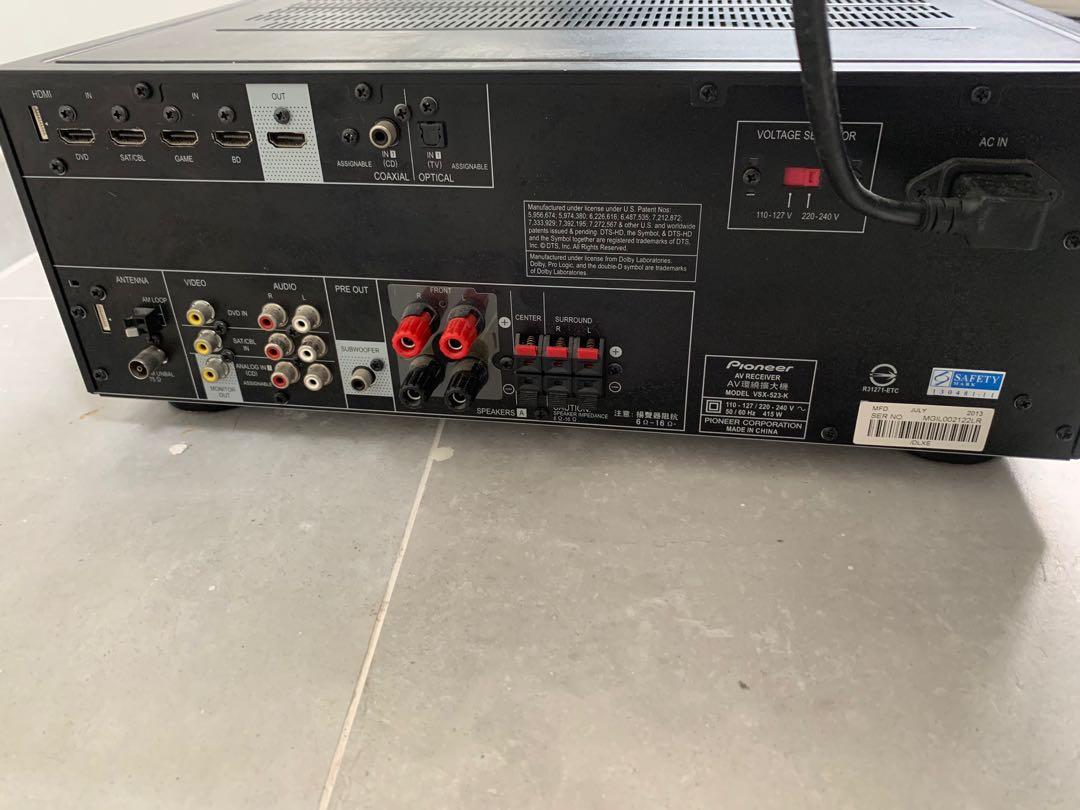 Pioneer Av receiver vsx523, 音響器材, Soundbar、揚聲器、藍牙喇叭、耳擴 Carousell