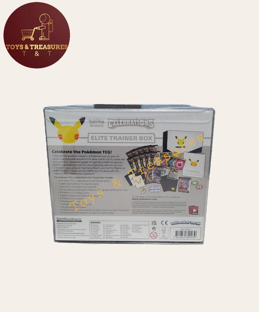 Pokemon celebrations elite trainer box (Category: Card Boxes & Cases) located in San Pedro. Submitted by toysandtreasures (Listing ID 1164435087, Image 2). Description: Pokemon Celebrations Elite Trainer box sealed. Check out my Instagram store- toysandtreasures.ph Price: 3999 pesos Shipping: LALAMOVE/GRAB/MEET UP/LBC.