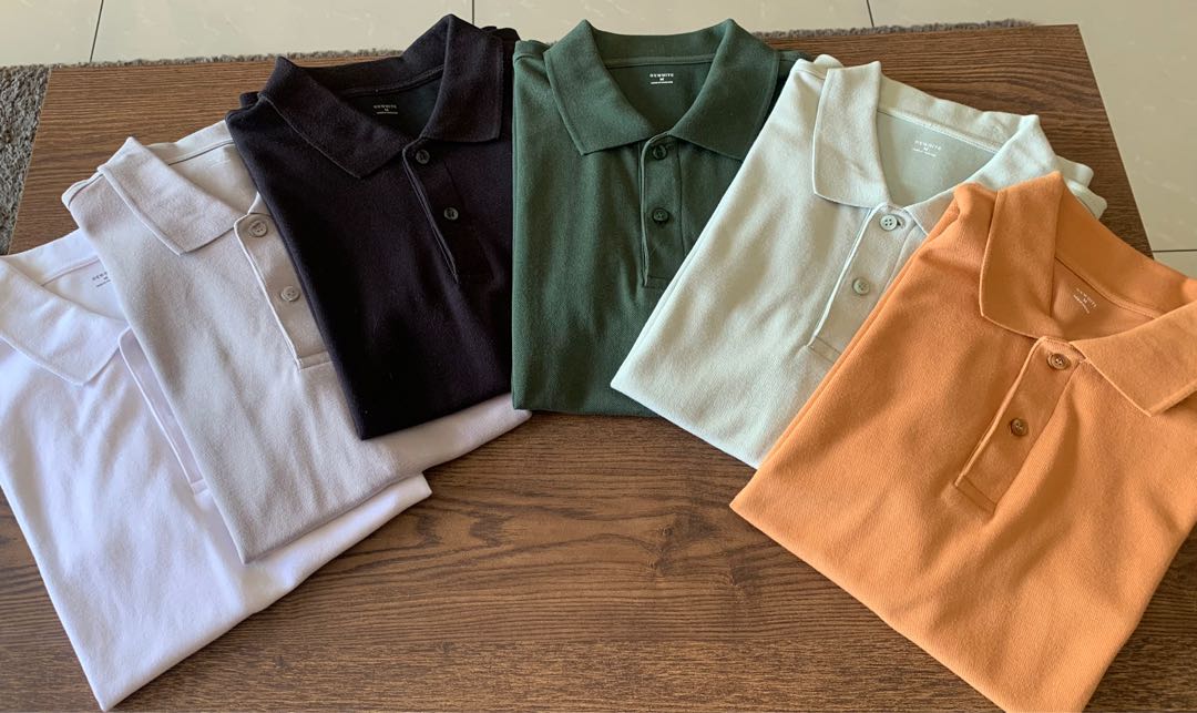 Pcs Oxwhite Slim Fit Men Polo Tee 