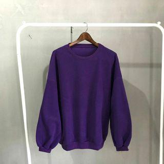 Purple Crewneck Balloon Slevee