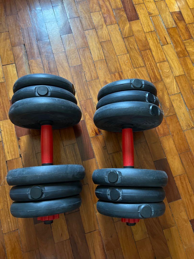 PVC Dumbbells 20kg, Sports Equipment, Exercise & Fitness, Weights