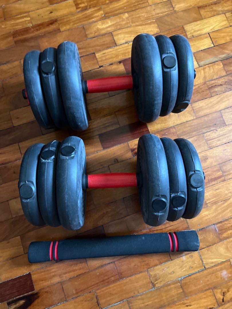 PVC Dumbbells 20kg, Sports Equipment, Exercise & Fitness, Weights