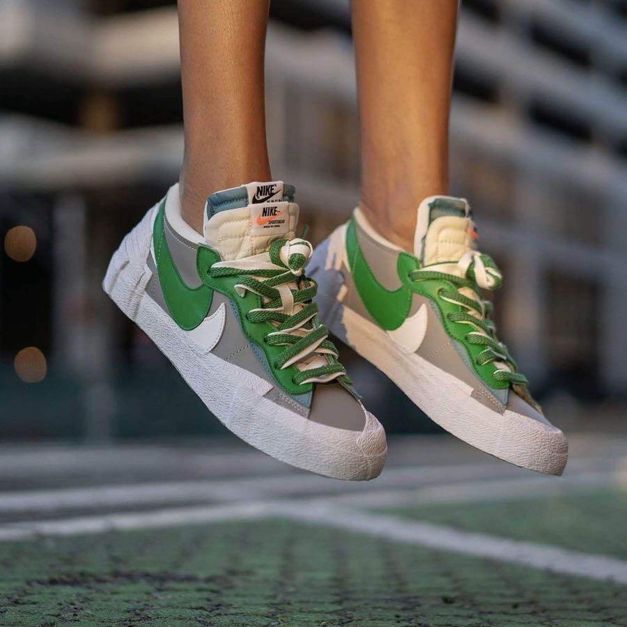 Nike × Sacai blazer low grey green