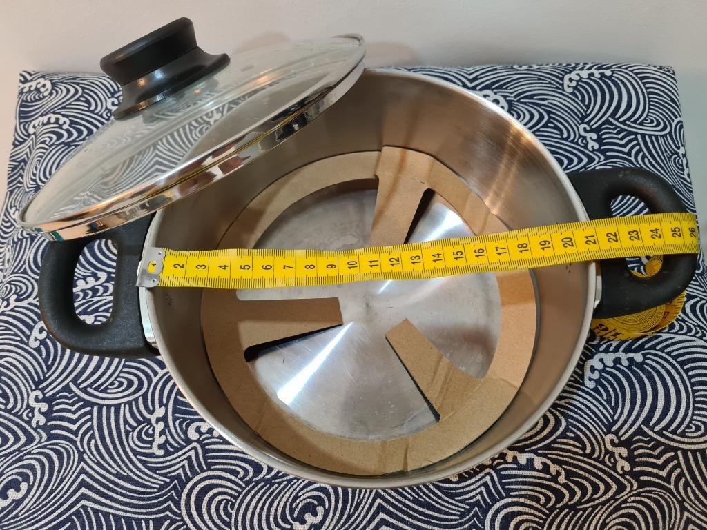 Saucepans with and without lid, Pot with lid, glass/stainless steel (2